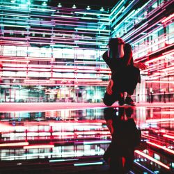 person kneeling inside building